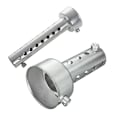 Miniatyrbild 2 av 4: 2x Silverfärgade Motorcykel Avgassystem Insats Dämpare DB Killer Ljuddämpare 42mm X 80mm & 45mm