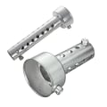 Miniatyrbilde 2 av 4: 2x Sølvfarget Motorsykkel Eksoskanne Dempere Sett Inn Baffel Db Killer Lyddemper 42mm X 80mm & 45mm