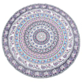 Pikkukuva 2 / 5: Pyöreä Mandala-kuvioinen boheemi seinävaate piknik-rantapyyhe peitto violetti elefantti Manda