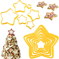 Miniatyrbilde 1 av 4: Juletrær-formet kakeformsett med stjerneformede kakeformere, juledekorasjon, fondant- og donut-kakeformsett, gave til juletreet, kakepyramide, 12 stk.