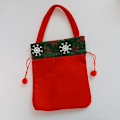 Miniatyrbillede 5 af 5: Fritidspose 4 stk. Julegavepose med snøre i non-woven stof Bærbar julegavepose med snøre Julegavepose i non-woven stof Julemandstegninger