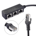 Miniatyrbillede 3 af 5: 1 til 3 stikkontakt LAN Ethernet netværk RJ45 stik splitter extender