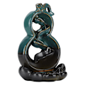 Miniatyrbillede 3 af 5: Keramisk Lotus Base Græskar Form Tilbageflow Røgelse Brænder - Håndlavet Hjemmedekoration