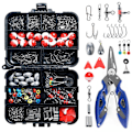 Miniatyrbillede 1 af 5: 263 Dele/sæt Fisketilbehørssæt Med Tackle Box Inkluderende Tang Jig Hooks Sinker Vægt Swivels Snaps Sinker Slides red white