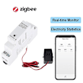 Miniatyrbillede 2 af 5: Tuya Smart Zigbee Energimåler DIN-Skinne med Klemme Strømsensor App Overvågning Strøm Elektricitet