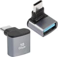 Pikkukuva 1 / 5: 90 asteen kulma USB C - USB 3.1 -sovitin OTG 10 Gbps Type C -uros USB 3.1 -naaras suorakulmapari
