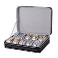 Miniatyrbild 3 av 5: 10 fack Watch Zipper Travel Box Läder Display För Väska Organizer Smycken Förvaring