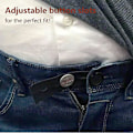 Miniatyrbillede 5 af 5: 5 stk. Justerbare elastiske taljeforlængere Elastiske bukseforlængere Kompatibel graviditet, jeans, bukser, nederdele (sort) 3x0,9 tommer