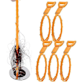 Miniatyrbillede 4 af 4: Kompatibel 20 tommer hår slange værktøj afløbsåbner hår tilstopning remover vask slangeorange3pcs