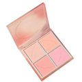 Miniatyrbillede 2 af 5: 4 Farver Blush Palette - Bærbar Mættet Alsidig Presset Makeup Blush Palette Til Kvinder