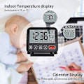 Miniatyrbillede 3 af 5: (Sort) Rejsevækkeur Mini Bærbar LCD Digitalt Ur Med Baggrundsbelyst Kalender 12/24H Temperatur M