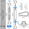 Miniatyrbilde 2 av 5: M6 Heavy Duty Solseil Feste Kit, 304 Rustfritt Stål Baldakin Feste Kit Kompatibel Trekant Og Firkant, Tilbehør Kit (m6)