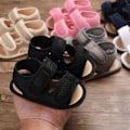 Miniatyrbild 3 av 4: Spädbarn Baby Pojkar Flickor Sommar Strand Andas Athleticsports Anti-halk Sandaler Mjuk Sula Nyfödd Första Walker Spjälsäng Skor b-black 0-6 months infant