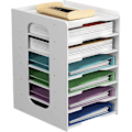 Miniatyrbillede 3 af 4: Kontor Papir Organizer Til Skrivebord Desktop Filholder Skrivebord Brevbakke & A5 Papirholder Dokument Opbevaring