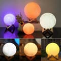 3D Månelampe, LIGHT LED Natlampe 7 Farver Touch Lampe, 15cm Diameter, USB Genopladelig Måne Nat