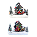 Miniatyrbillede 3 af 5: Farvede LED-lys, der gløder hus, juletog, landsby, lysende hus