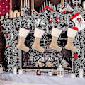 Miniatyrbild 4 av 5: 4 stycken julklappsstrumpor i säckväv för öppen spis, DIY