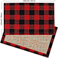 Miniatyrbillede 3 af 5: 6 stk. Buffalo Plaid-dækkeservietter, røde og sorte Buffalo Check-dækkeservietter, vendbare bomuldslærred jule-dækkeservietter til hjemmet, ferie, julemiddagsbord