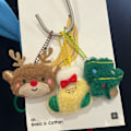 Miniatyrbillede 2 af 9: Tegneserie Plys Juledukke Doll Vedhæng Julemand Elg Snemand Nøglering Skoletaske Dekoration Vedhæng curly santa bead chain