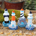 Pikkukuva 2 / 5: Realistiset muodot Diylighthouse Mini Resin Micro Landscape Lighthouse Statue Garden Decoration -4pieces
