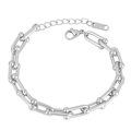 Miniatyrbillede 1 af 5: 316L rustfrit stål halskæde chunky U kæde halskæder til kvinder kraveben kæde choker halskæde punk kvinder smykker halskæde b0349 - bracelet