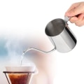 Miniatyrbilde 1 av 5: Hellekaffe-kjele i rustfritt stål, gåsehalskjele, bærbar, mini, 250 ml, lang, smal tut, dryppkaffe-tekanne uten lokk, til hjemmekontor[med