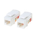 Miniatyrbillede 4 af 5: Cat6-stik til netværksadapter til væg, hvid Ethernet-modul-kobler