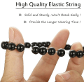 Miniatyrbilde 3 av 5: 4 stk. armbånd i krystall for menn og kvinner, smykker i naturstein, yogaarmbånd med perler, justerbar 8 mm