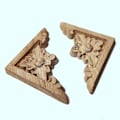 Miniatyrbillede 2 af 4: 10 stk. Udskårne Umalet Europæisk Træmøbel Vinduehjørne Træ Applikation Onlay Træfigurer Orn