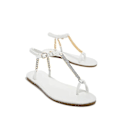 Miniatyrbilde 1 av 5: Sommer Dame Tøffel Ny Vev Kvinner Sandaler Tynn Metallkjede Flat Bunn Sandal  Sandaler Kvinner  Tøfler  Flatsko white 40