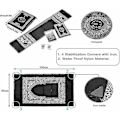 Miniatyrbillede 3 af 5: Bærbar farve muslimsk bønnetæppe med kompas - lommestørrelse Qibla Finder (sort)