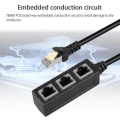 Miniatyrbillede 5 af 5: 1 til 3 stikkontakt LAN Ethernet netværk RJ45 stik splitter extender
