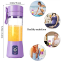 Miniatyrbilde 2 av 5: (Lilla) Bærbar Smoothie Blender, Personlig Blender med 6 3D-Blader, USB Oppladbar Juicer, for H