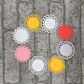 Miniatyrbillede 2 af 5: 4 stk./sæt runde blonder skæredøre doily cirkel prægning script dies stencils