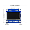 Miniatyrbillede 5 af 5: 1,14 tommer 240135ips LCD-skærmmoduler til Raspberry Pi
