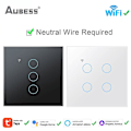 Miniatyrbilde 2 av 5: Tuya Eu Wifi Smart Vegglysbryter Luksuriøs Glasspanel Berøringssensor Timer