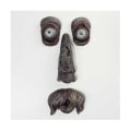 Miniatyrbillede 1 af 5: Træansigt Dekoration Udendørs Træansigt Statue Have Dekoration Halloween Udendørs Dekoration Fem S