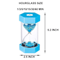 Miniatyrbillede 2 af 5: Timeglas Sand Timer 60 Minutter: Plastik Sand Ur, Kæmpe Blåt Sand Ur, Arena 60 Min Blå