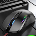 Miniatyrbild 5 av 5: RGB Gaming Mus Kabelbunden Programmerbar Ergonomisk USB Möss 3200 Dpi 6 Knappar & 6