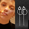 Miniatyrbilde 2 av 5: Kvinners anheng øredobber, dusker, foran og bak, all-match gatestil, stilige og pene øredobber