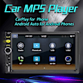Miniatyrbillede 2 af 5: 2 Din 7 tommer Touch Screen Bilradio Bil Stereo Mp5 Afspiller Med Carplay Android Auto Bluetooth Aux U
