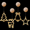 Miniatyrbillede 4 af 5: Jul LED-lys Snefnug Julemand Hængende Sucker Lampe Vindue Ornamenter Dekoration Til Hjem Jul Navidad 2023 Nytår Dekoration 1
