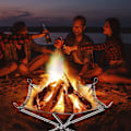 Miniatyrbillede 5 af 5: Bærbare ildskåle, Camping sammenklappelig rustfrit stål ildkurv, Rustfrit stål mesh pejs, Udendørs ildsted til udendørs, terrasse, camping, grill