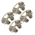 Miniatyrbillede 3 af 3: 4 stk. Servietringe Kreative Legering Fest Ginkgo Blad Knapper Dekorationer Ringe Tilbehør