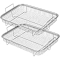 Miniatyrbillede 1 af 5: Airfryer-kurv til ovn, grillkurv i rustfrit stål, non-stick netkurv, airfryer-bakke