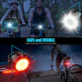 Miniatyrbillede 4 af 4: Cykel Baglygte Led Usb Genopladelig Cykel Baglygte Mountain Mtb Hjelm Pakke Taske