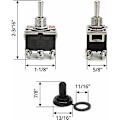 Miniatyrbillede 5 af 5: Vippekontakt Ac380v 15a / Ac250v 10a 3pin 6pin Til/fra/til-kontakt med sort vandtæt hætte 3stk