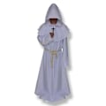 Miniatyrbillede 1 af 3: Voksen Munk Kappe med Hætte Kappe Kappe Fransk Middelalderlig Præst Kostume Linglai white m