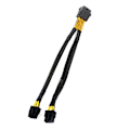 Miniatyrbillede 2 af 5: 8-polet CPU-kabel, hun til han, flettet, med Y-splitter, strømforlængerledning