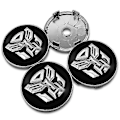 Miniatyrbillede 1 af 5: 4 stk. 56+60mm Seje Autobots Logo Transformers Badge Emblem Bil Hjulnav Center Caps Sticker Fælgdæksel Auto Styling Tilbehør 60mm black